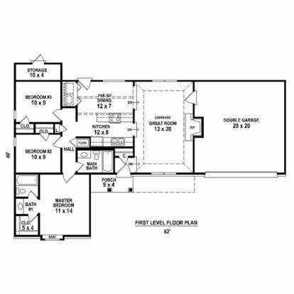 Floorplan 1 for House Plan #053-02283