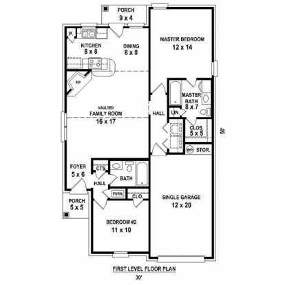 Floorplan 1 for House Plan #053-02284