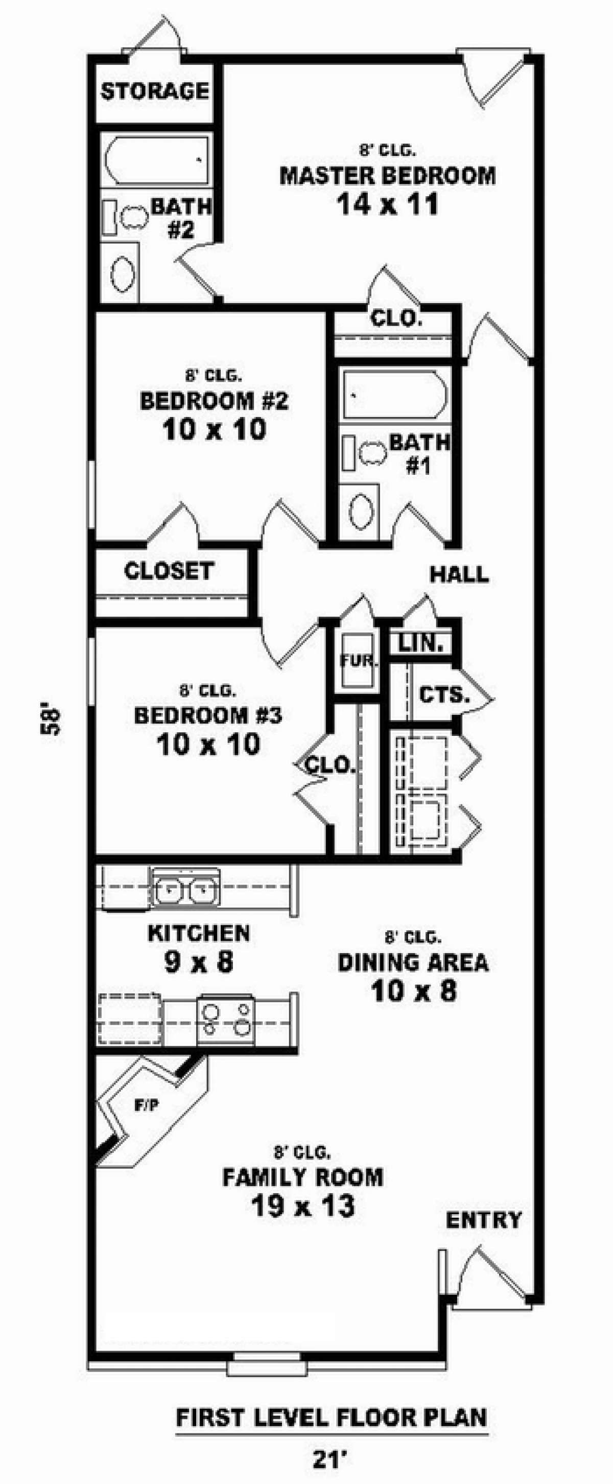 Floorplan 1 for House Plan #053-02287