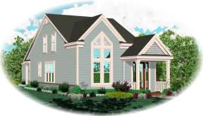 Coastal House Plan #053-02288 Elevation Photo