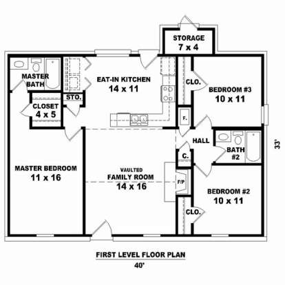 Floorplan 1 for House Plan #053-02289