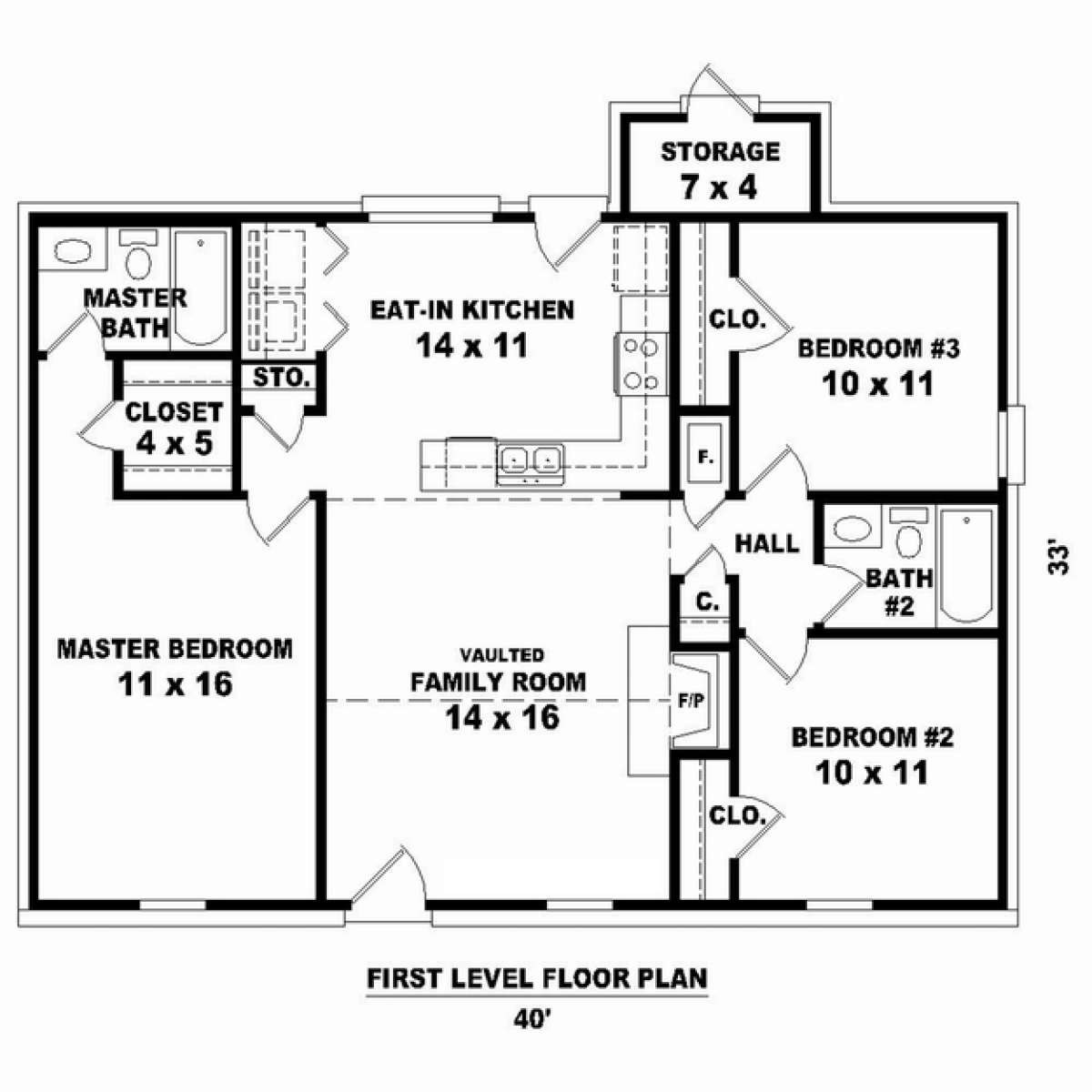 Floorplan 1 for House Plan #053-02290