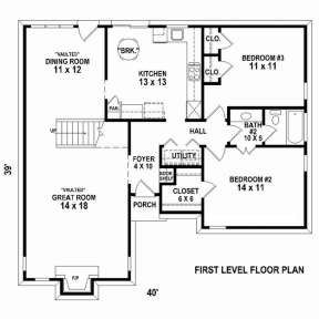 Floorplan 1 for House Plan #053-02291
