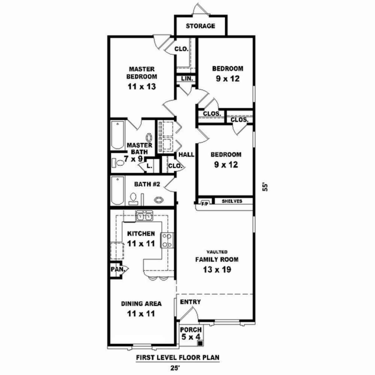 Floorplan 1 for House Plan #053-02294