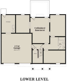 Unfinished Basement Layout for House Plan #009-00089