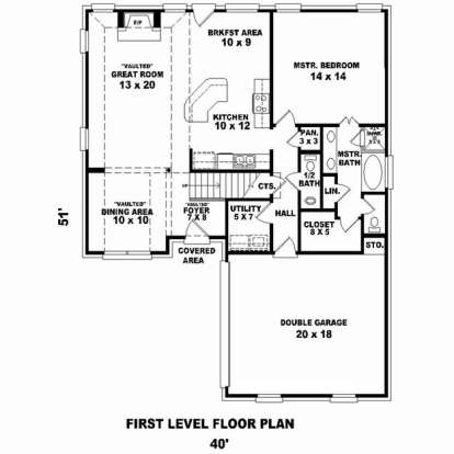 Floorplan 1 for House Plan #053-02299