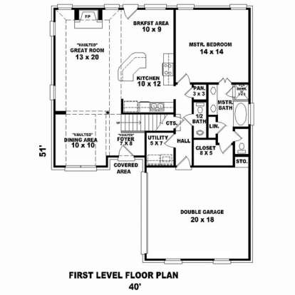 Floorplan 1 for House Plan #053-02300