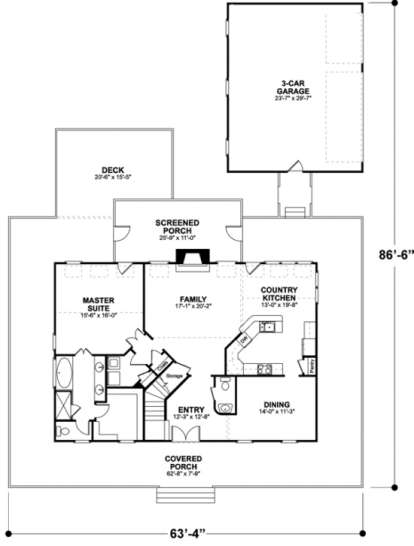 First Floor for House Plan #036-00085