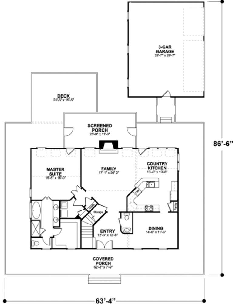 House Plan House Plan #1061 Drawing 1