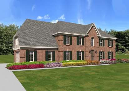 Colonial House Plan #053-02305 Elevation Photo