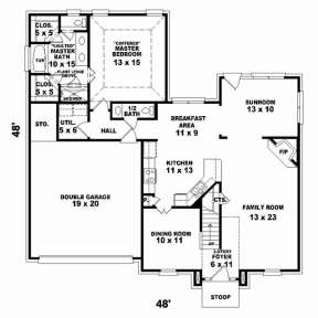 Floorplan 1 for House Plan #053-02307