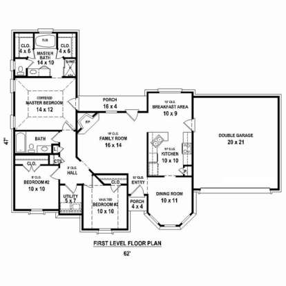 Floorplan 1 for House Plan #053-02310