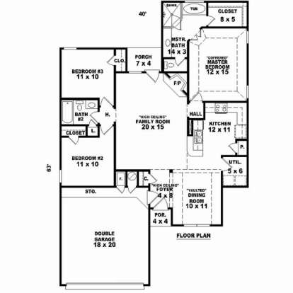 Floorplan 1 for House Plan #053-02311