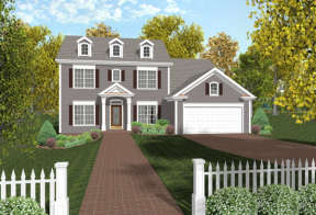 Colonial House Plan #036-00086 Elevation Photo