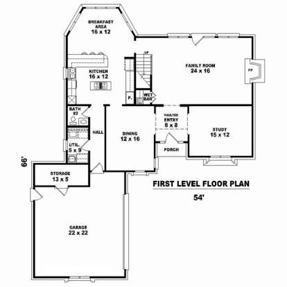Floorplan 1 for House Plan #053-02320