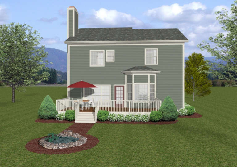 Narrow Lot House Plan #036-00087 Elevation Photo