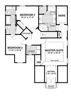 Second Floor for House Plan #036-00087