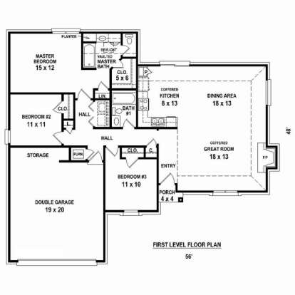 Floorplan 1 for House Plan #053-02325