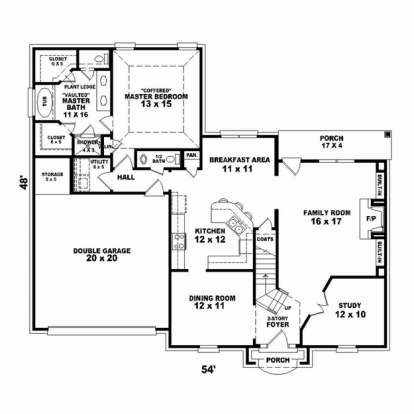 Floorplan 1 for House Plan #053-02326