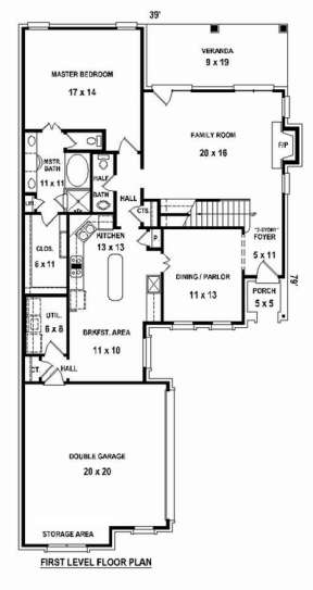 Floorplan 1 for House Plan #053-02329