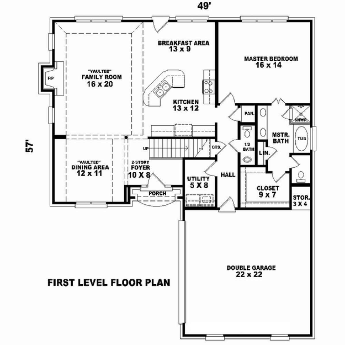 Floorplan 1 for House Plan #053-02330