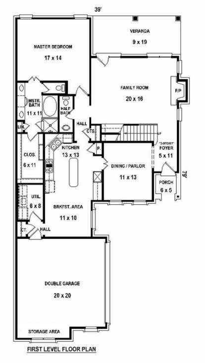 Floorplan 1 for House Plan #053-02331