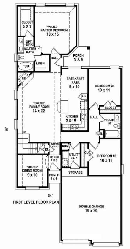 Floorplan 1 for House Plan #053-02335