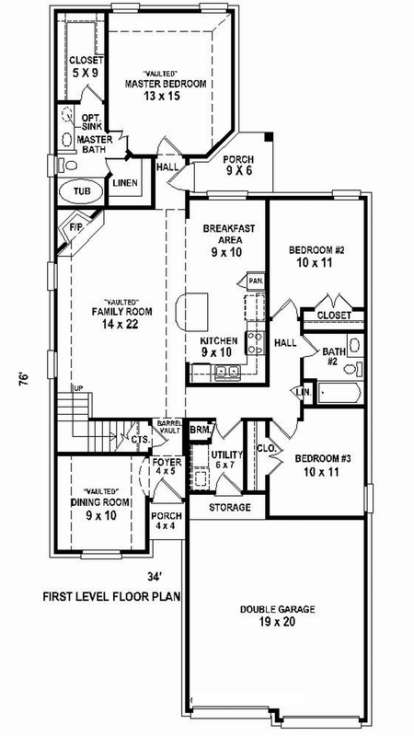 Floorplan 1 for House Plan #053-02336