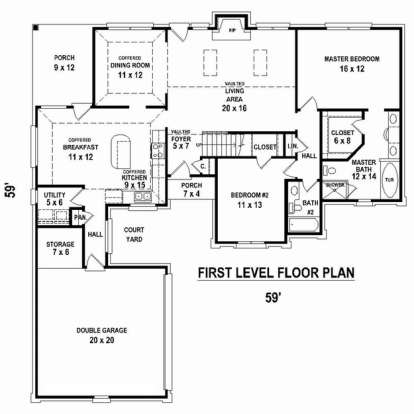 Floorplan 1 for House Plan #053-02340