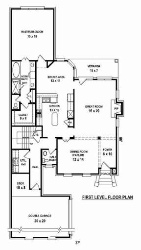 Floorplan 1 for House Plan #053-02341