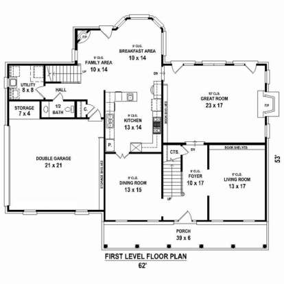Floorplan 1 for House Plan #053-02342