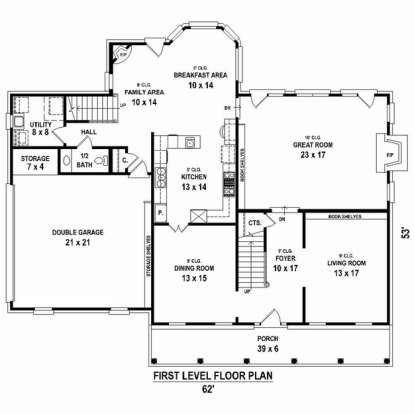 Floorplan 1 for House Plan #053-02343
