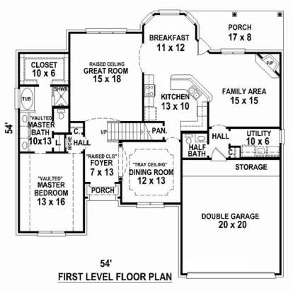 Floorplan 1 for House Plan #053-02345