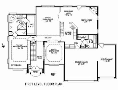 Floorplan 1 for House Plan #053-02348