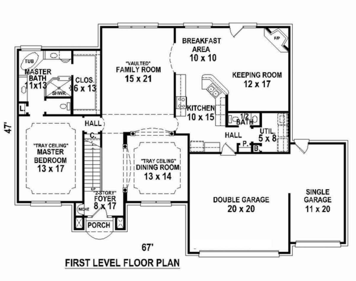 Floorplan 1 for House Plan #053-02349