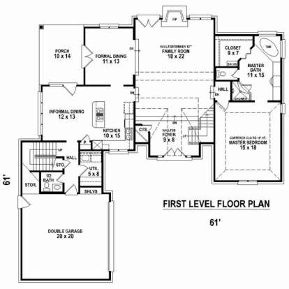 Floorplan 1 for House Plan #053-02350