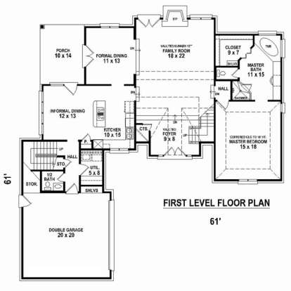 Floorplan 1 for House Plan #053-02351