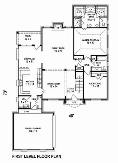 Floorplan 1 for House Plan #053-02354
