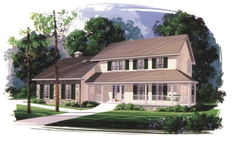Traditional House Plan #036-00090 Elevation Photo