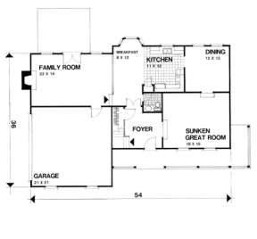 First Floor for House Plan #036-00090