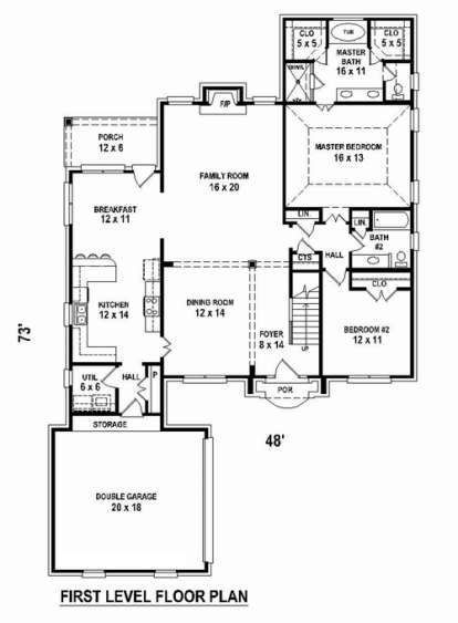 Floorplan 1 for House Plan #053-02355