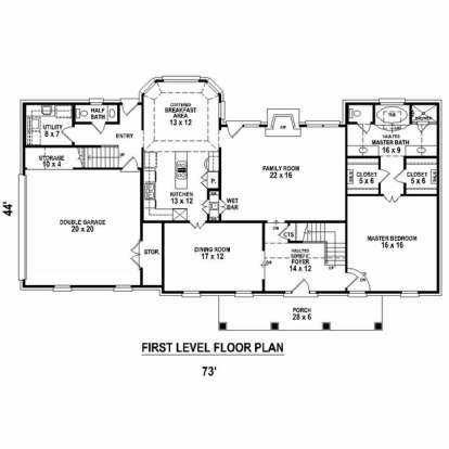 Floorplan 1 for House Plan #053-02357