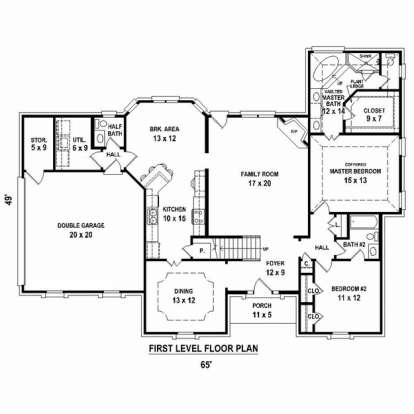 Floorplan 1 for House Plan #053-02359