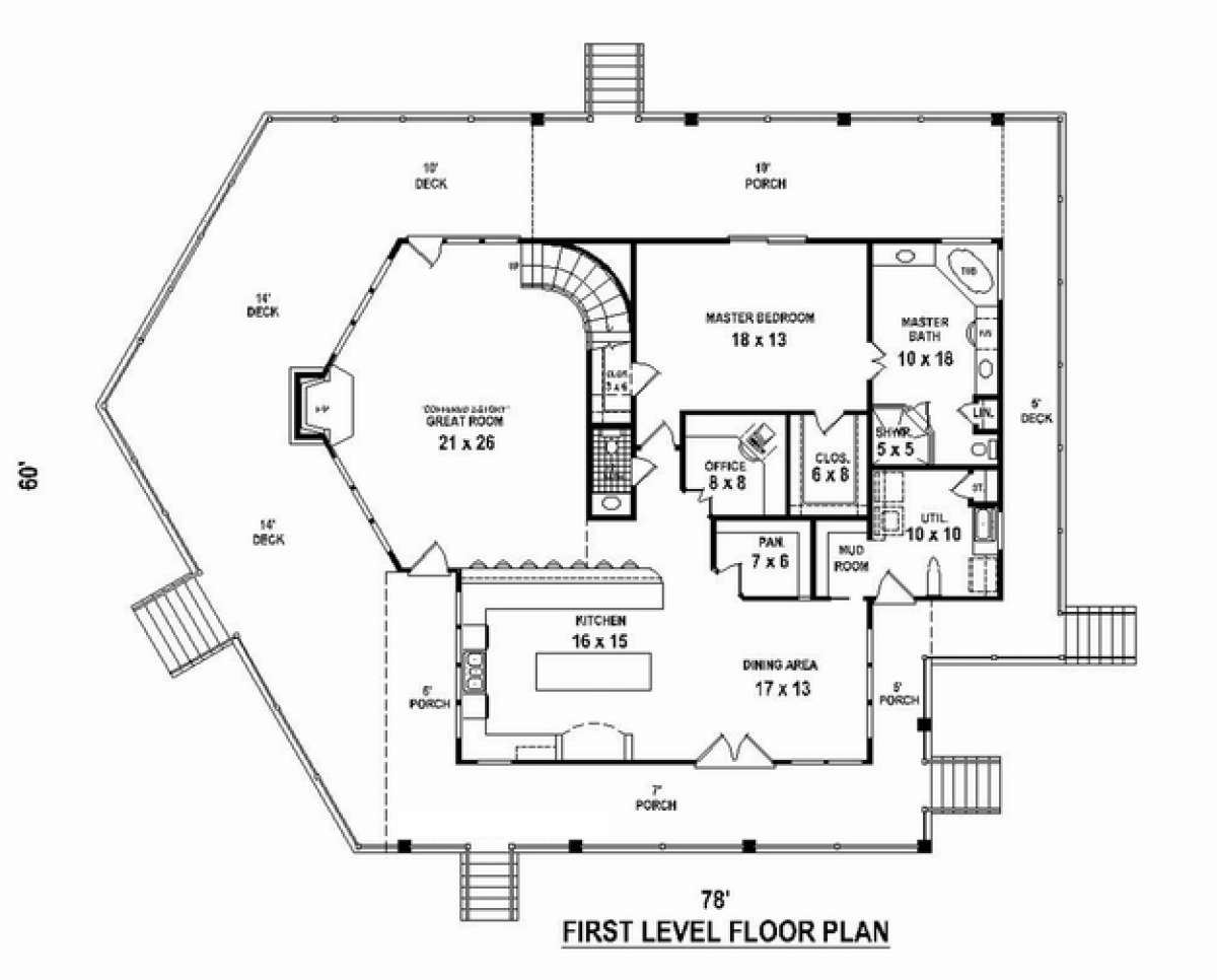 Floorplan 1 for House Plan #053-02360