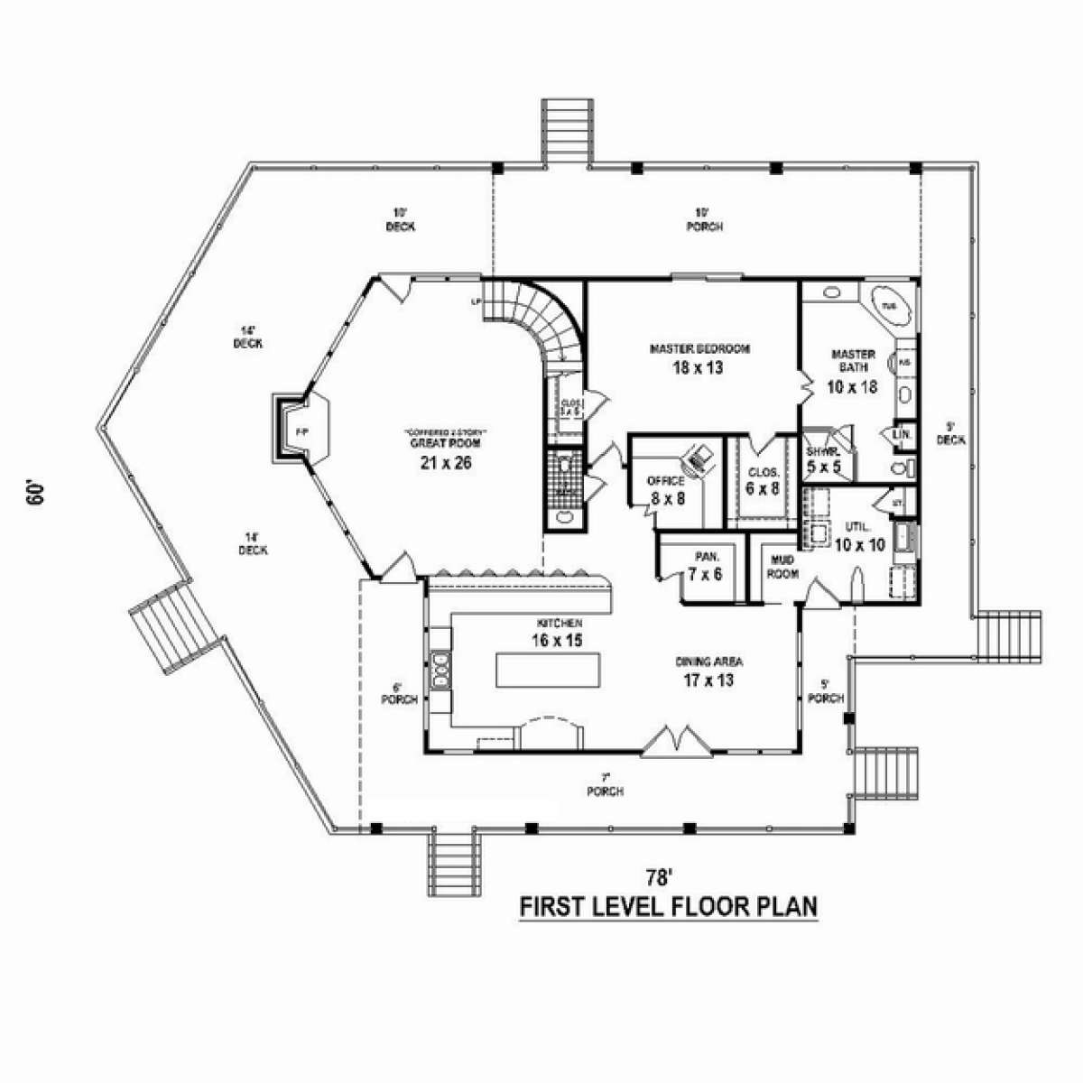 Floorplan 1 for House Plan #053-02362