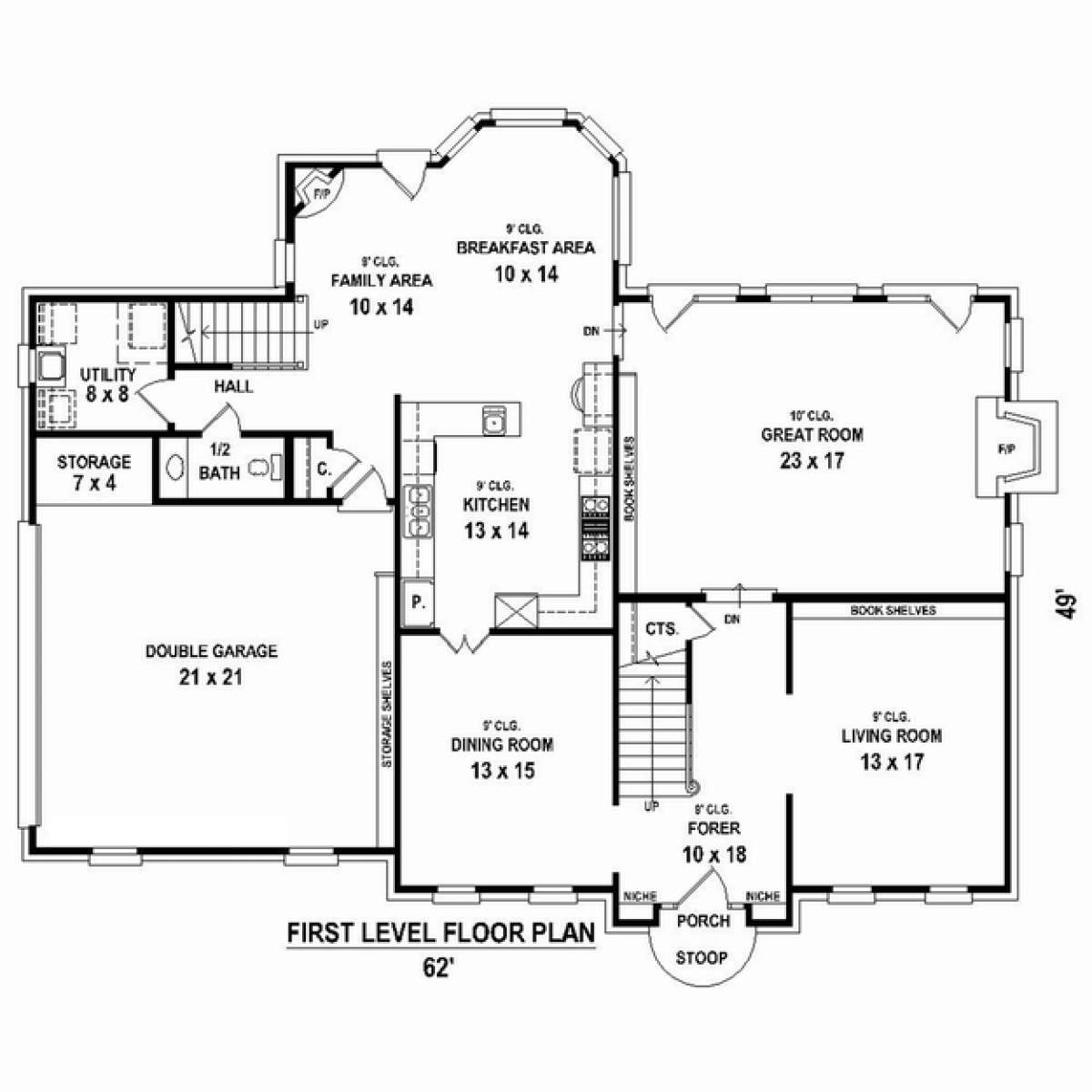 Floorplan 1 for House Plan #053-02363