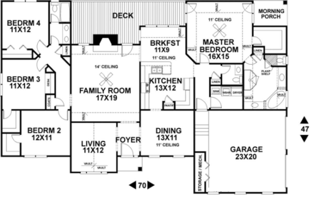Floorplan for House Plan #036-00091