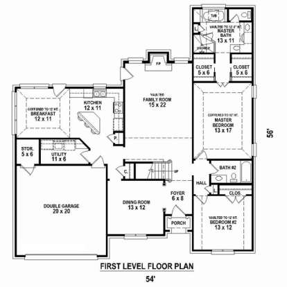 Floorplan 1 for House Plan #053-02366