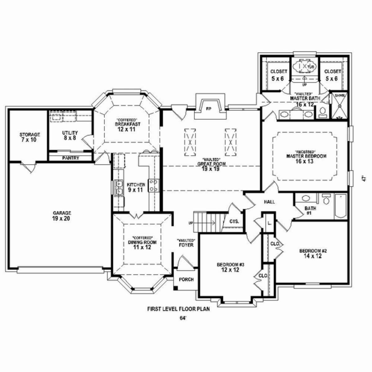 Floorplan 1 for House Plan #053-02369