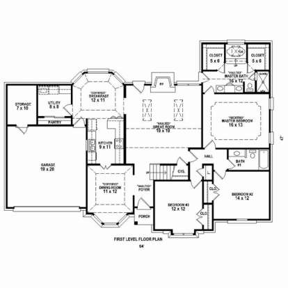 Floorplan 1 for House Plan #053-02369